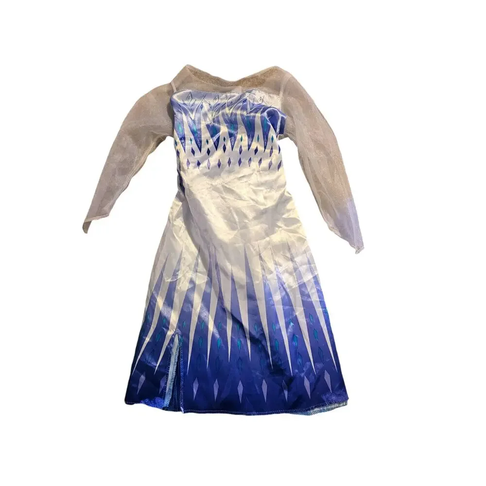 Disney Frozen Costume Reversible Dress Plays Music Missing Cape Size 4-6X